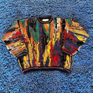 Vintage men's Enrico Uomo Italian knit patterned sweater - size XL.